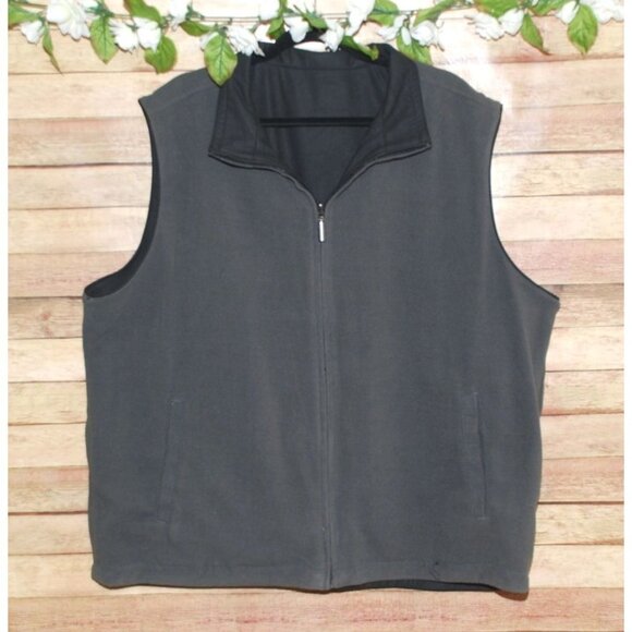 Johnston & Murphy Men's Reversible Vest Jacket Size XXL Black Gray Full Zip - Picture 6 of 13